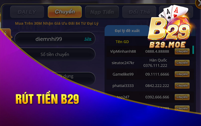 Rút tiền B29